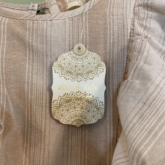 Altar'd State Cream Ruffled Midi‎ Dress SIze Small NEW NWT - Picture 2 of 5